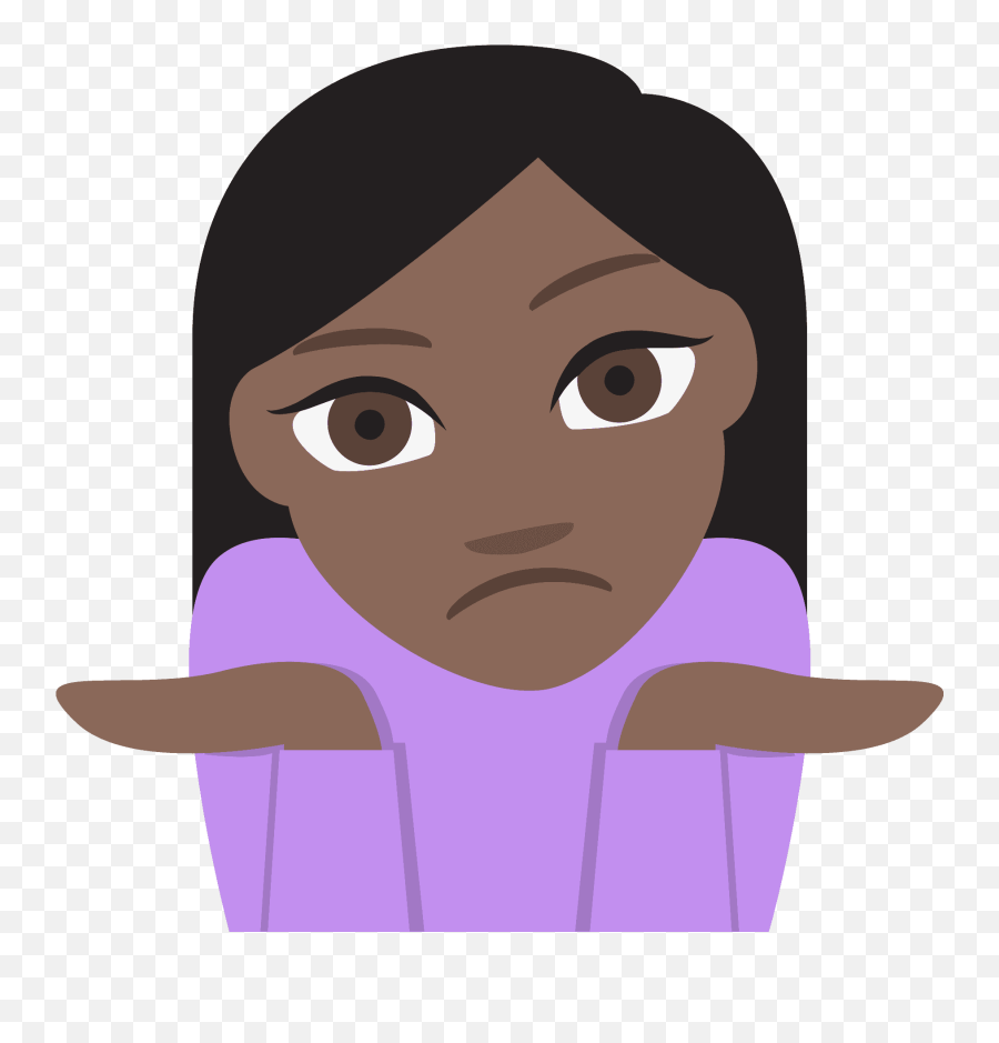 Person Shrugging Emoji Clipart - For Women,Black Girl Shrug Emoji