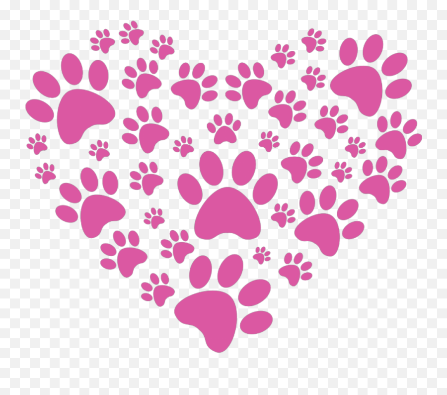 Puppylove Heart Pawprint - Love My Dog Transparent Paw Print Dog Lover Emoji,Pawprint Emoji