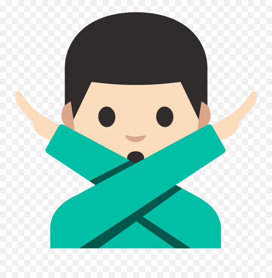 Man Gesturing No Emoji Clipart Free Download Transparent - Emoji,Frown Shrug Emoji