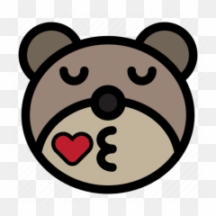 Bear Emoji Emoticon Kawaii Kiss,Kawaii Kiss Emoji