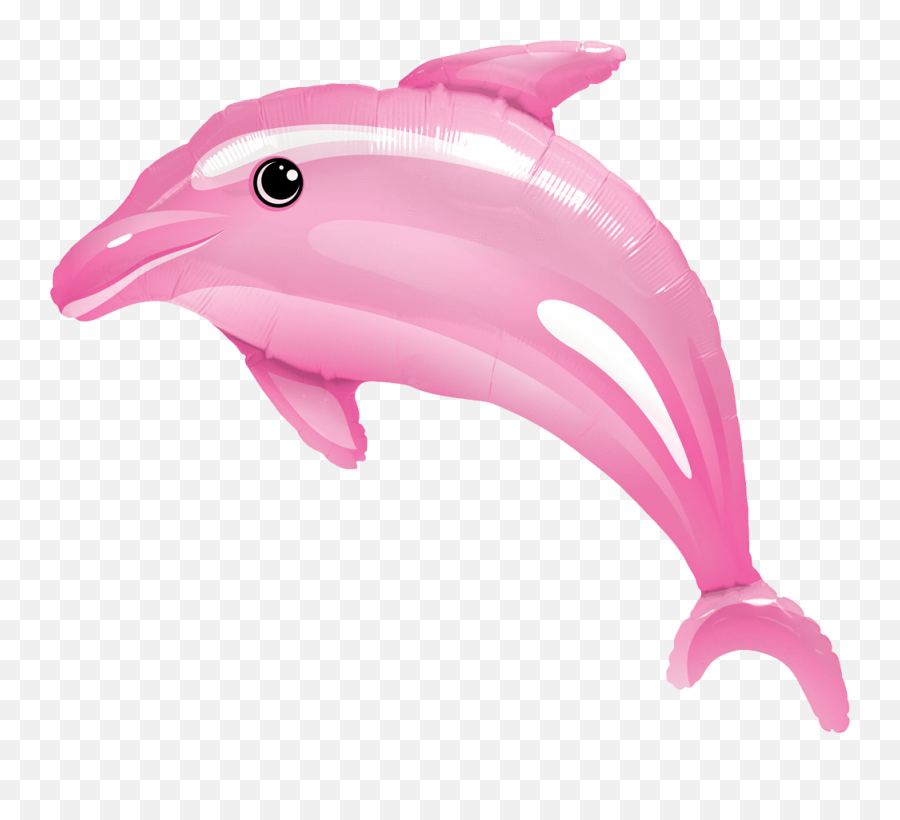 Download 42 Giant Delightful Dolphin Balloon Pink Sea Life - Pink Dolphin Balloon Emoji,Dolphin Emoji
