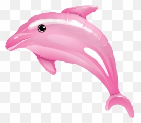Download 42 Giant Delightful Dolphin Balloon Pink Sea Life - Pink Dolphin Balloon Emoji,Dolphin Emoji