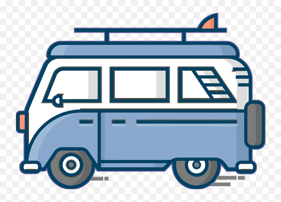 Blue Volkswagen Van Clipart - Clipart Vw Van Blue Emoji,Vw Hippie Emoji