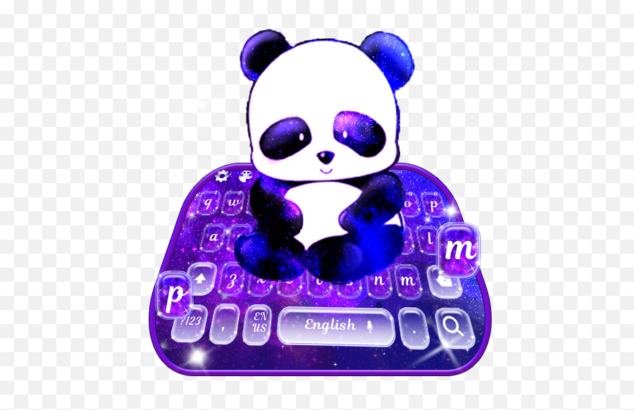 Cute Panda Galaxy Keyboard Theme - Girly Emoji,Panda Emoji Galaxy