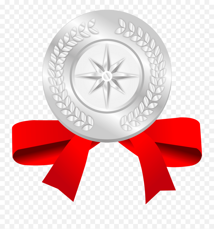 Silver Medal Clipart Emoji,Blue Ribbon Emoji Prize