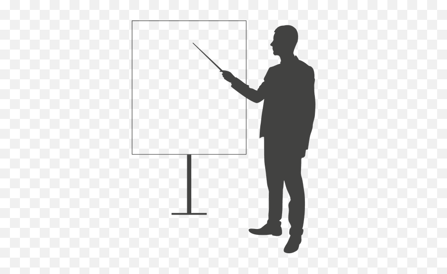 Tablero De Presentación Señalando Empresario - Descargar Presentation Silhouette Png Emoji,Emoticon Señalando