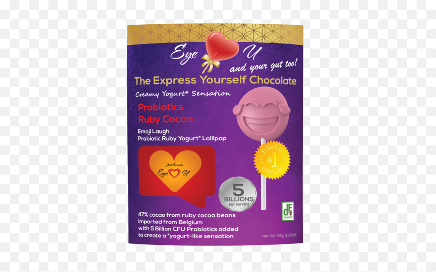 Ruby Chocolate 473 Cocoa Probiotics - Emoji Kiss 12 Packs Ruby Chocolate,Heart Eye Emoji