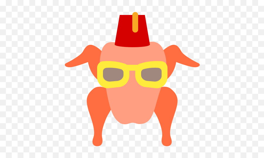 Turkey Wearing Glasses Icon In Color Style - Fictional Character Emoji,Guy Wearing Sun Glasses Emoticon