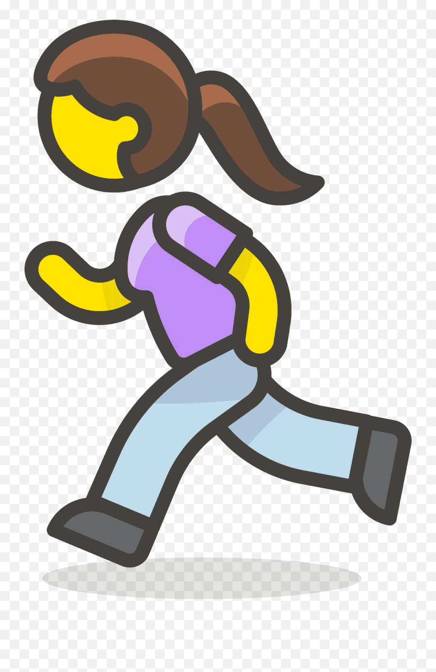 Woman Running Emoji Clipart Free Download Transparent - For Running,Emoji Joggers Womens