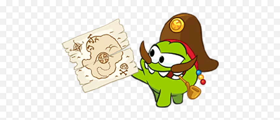 Cut The Rope Stickers - Live Wa Stickers Om Nom Pirate Emoji,Imoji Dead Emoji