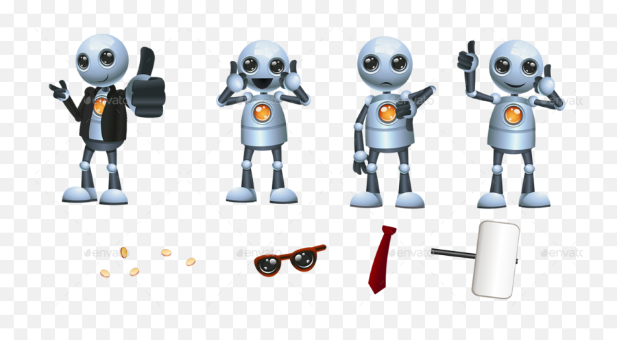 Little Robot Thumb Up Of Approval - Fiction Emoji,Approve Emotions Clipart