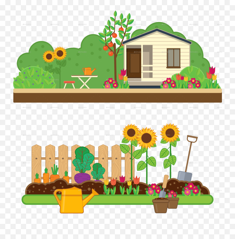 Clipart Home Garden Clipart Home - Garden Clipart Png Emoji,Gardening Emoji