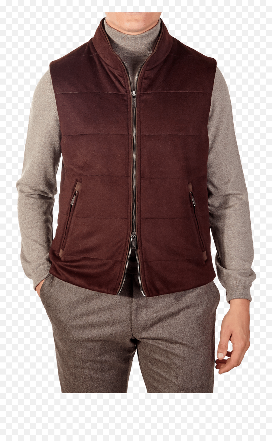 Burgundy Water Repellent Pure Cashmere Gilet - Sleeveless Emoji,Ron Burgundy Mixed Class Of Emotion