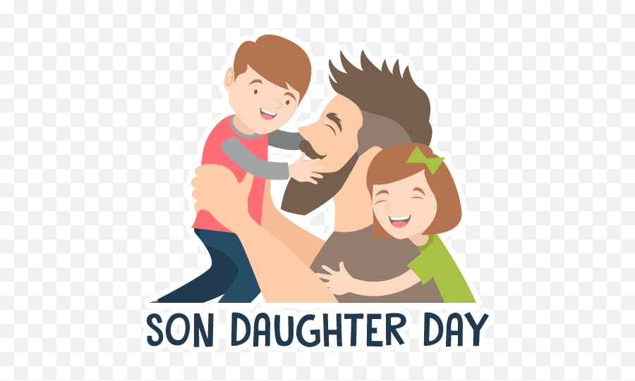 Son Daughter Day By Marcossoft - Sticker Maker For Whatsapp Emoji,Dad Hugging Emoji