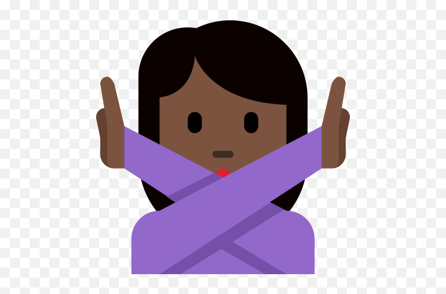 Person Making The No Gesture In Dark Skin Tone Emoji,Black Man Emoji
