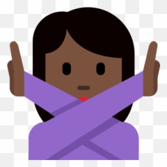 Person Making The No Gesture In Dark Skin Tone Emoji,Black Man Emoji