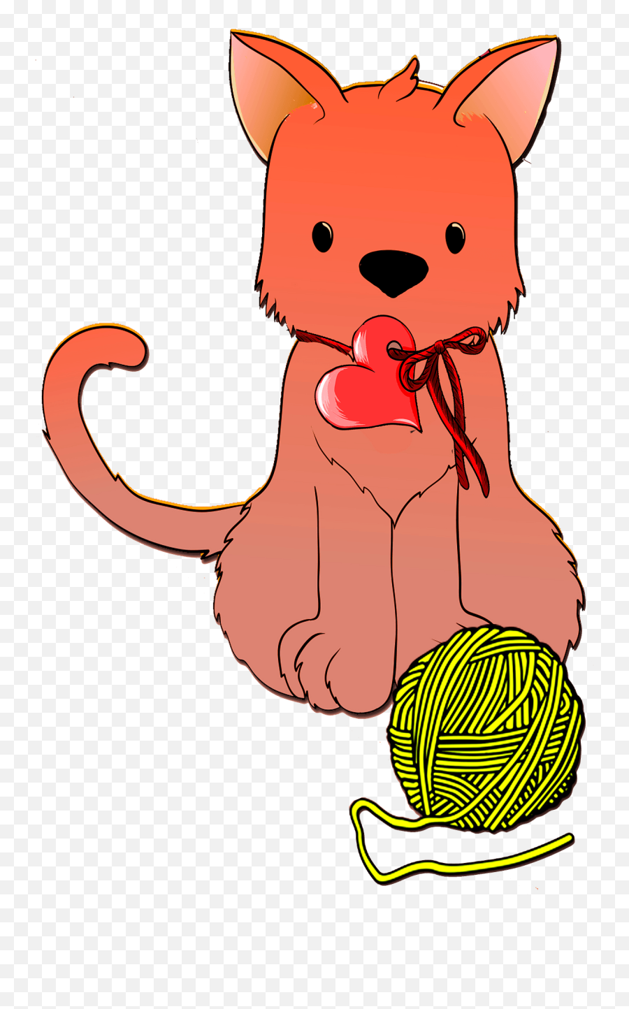 Cat With A Ball Of Yarn Clipart Free Download Transparent Emoji,Red Heart Yarn Emoji