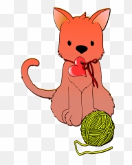 Cat With A Ball Of Yarn Clipart Free Download Transparent Emoji,Red Heart Yarn Emoji