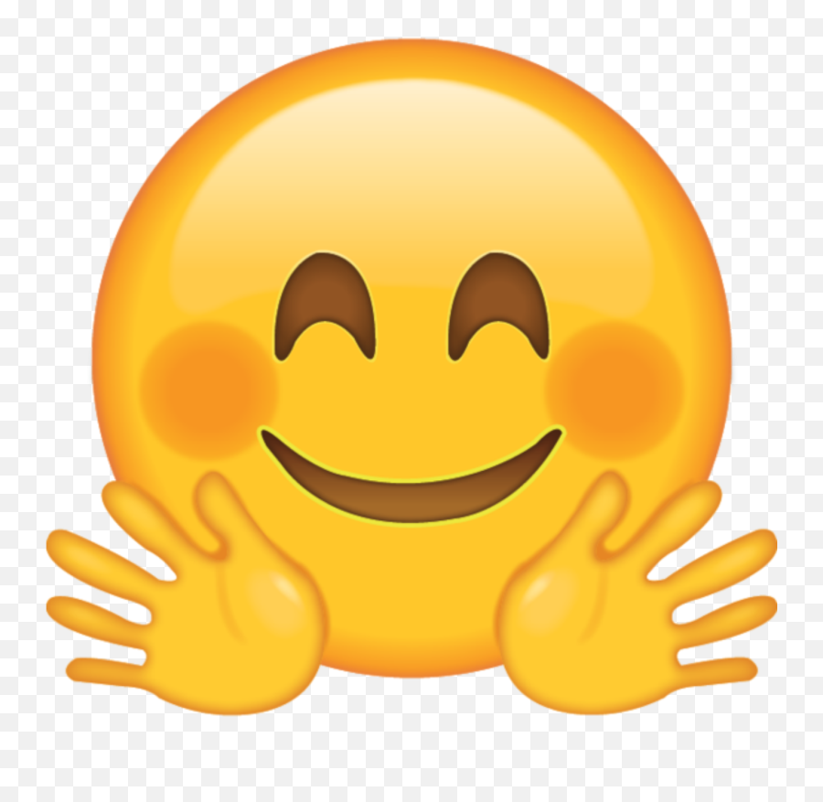 Emoji Hug Emoticon - Smiling With Hands Emoji,All Emojis