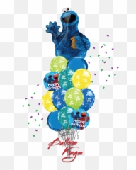 Cookie Monster Shape Bouquet - Balloon Emoji,Emoji Cookie Bouquet