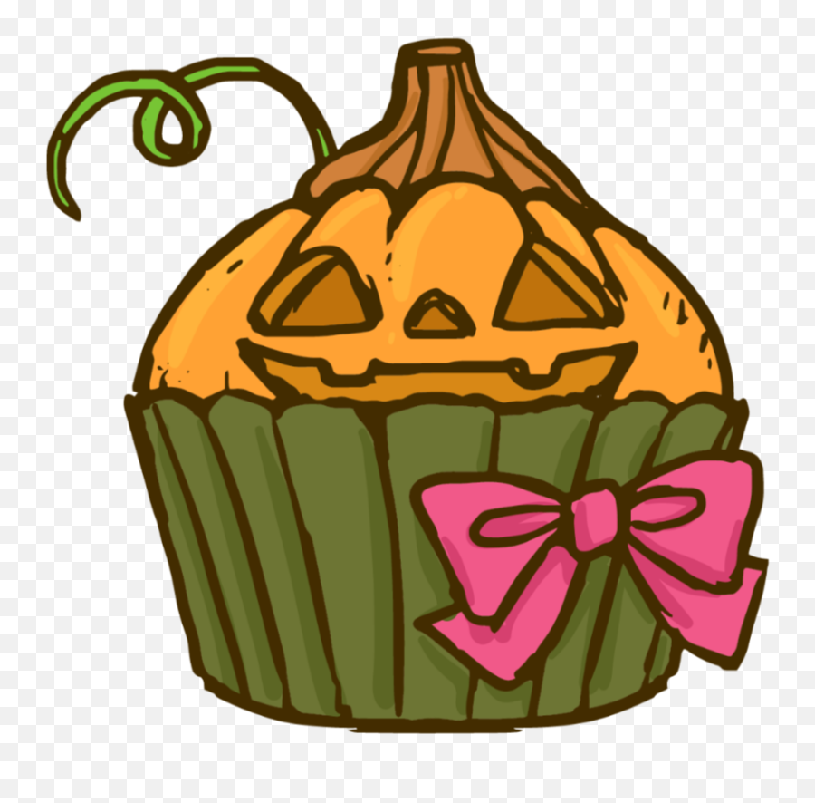 Halloween Cake Pumpkin Cartoon Sticker - Baking Cup Emoji,Pumpkin And Cake Emoji