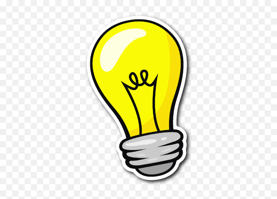 Idea Light Bulb - Sticker Light Bulb Cartoon Emoji,Light Bulb Emoji