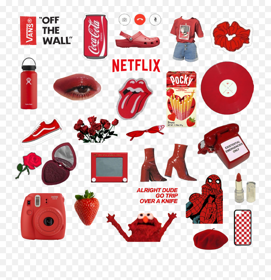 Red Aesthetic Tumblr Sticker Pretty Sticker By Uwu - Girly Emoji,Fruit Knife Emoji