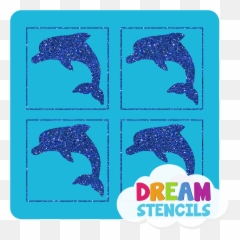Mini 4 In 1 Dolphin Glitter Tattoo Stencil - Hp73 5pc Pack Tattoo On Pot Leaf Emoji,Dolphin Emoji