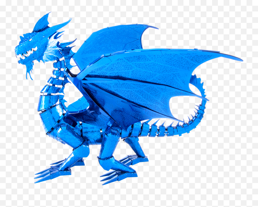 3d Metal Earth Blue Dragon - Metal Earth Blue Dragon Emoji,Cartoon Dragon Different Emotions