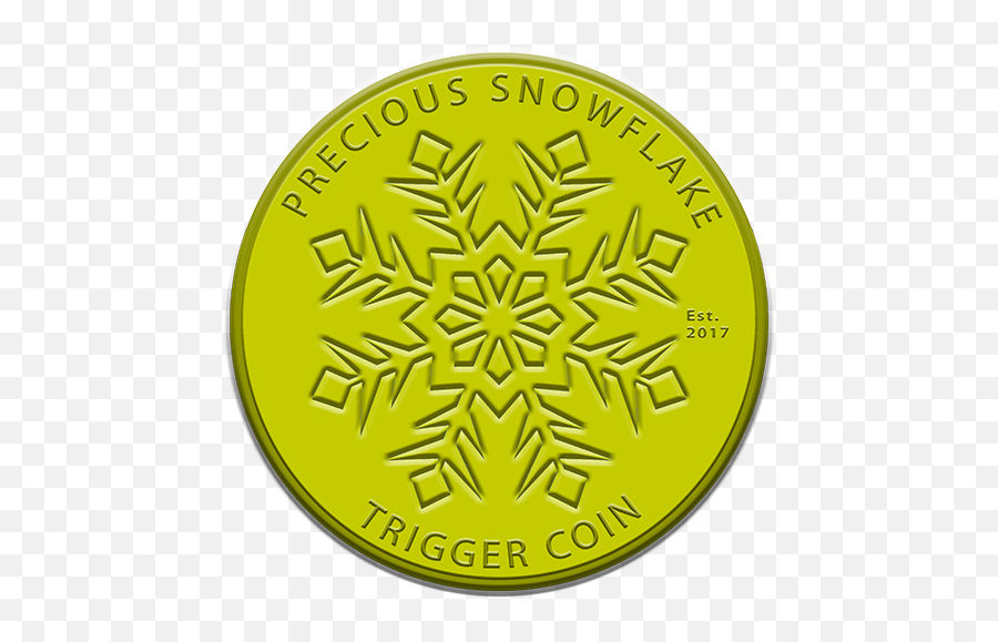 Precious Snowflake Trigger Coin - Solid Emoji,Gold Green Emotions