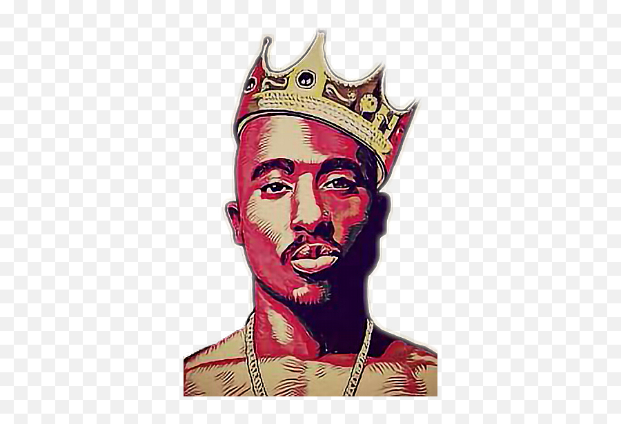 2pac Sticker - Tupac Crown Png Emoji,2pac Emoji