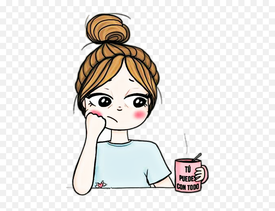 Sticker By Ayat - Cute Drinking Coffee Drawing Emoji,How To Draw Kawaii Emoticon