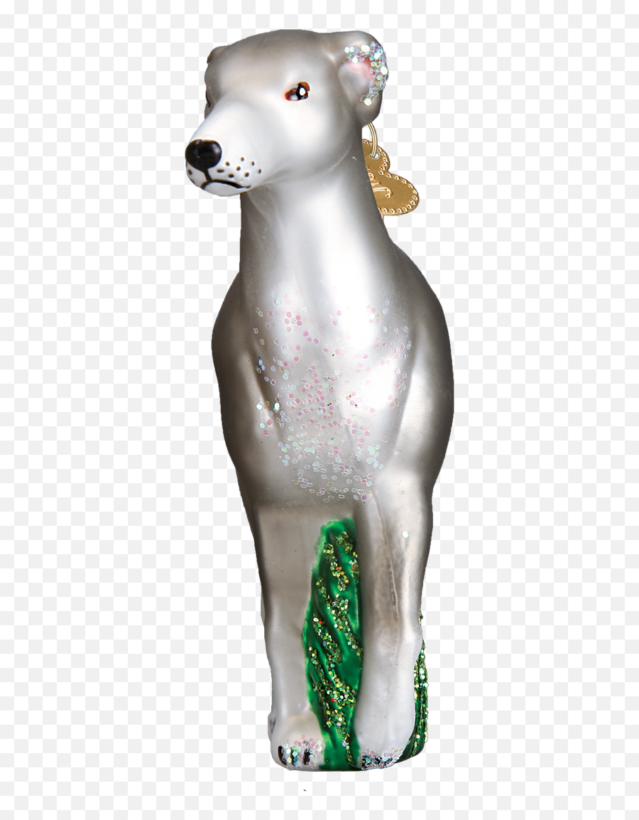 Old Word Christmas Greyhound Glass Ornament Putti - Soft Emoji,Dog Emoji Pillows