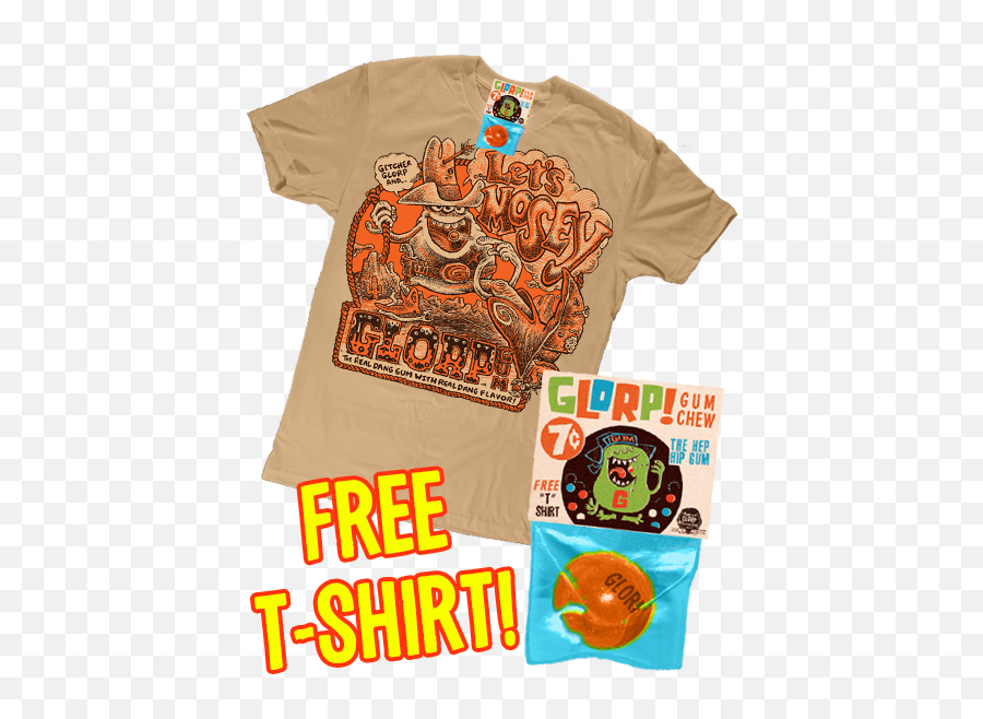 Glorp Extreme With Free Garbage Gobbler T - Shirt Glorp Gum Emoji,Chewing Or Eating Emojis
