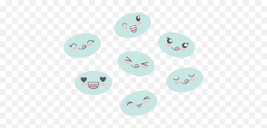 Cute Anime Faces Cartoon Wall Sticker - Dot Emoji,Cute Emoji Faces