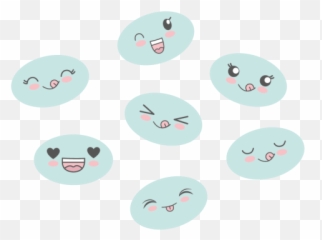 Cute Anime Faces Cartoon Wall Sticker - Dot Emoji,Cute Emoji Faces