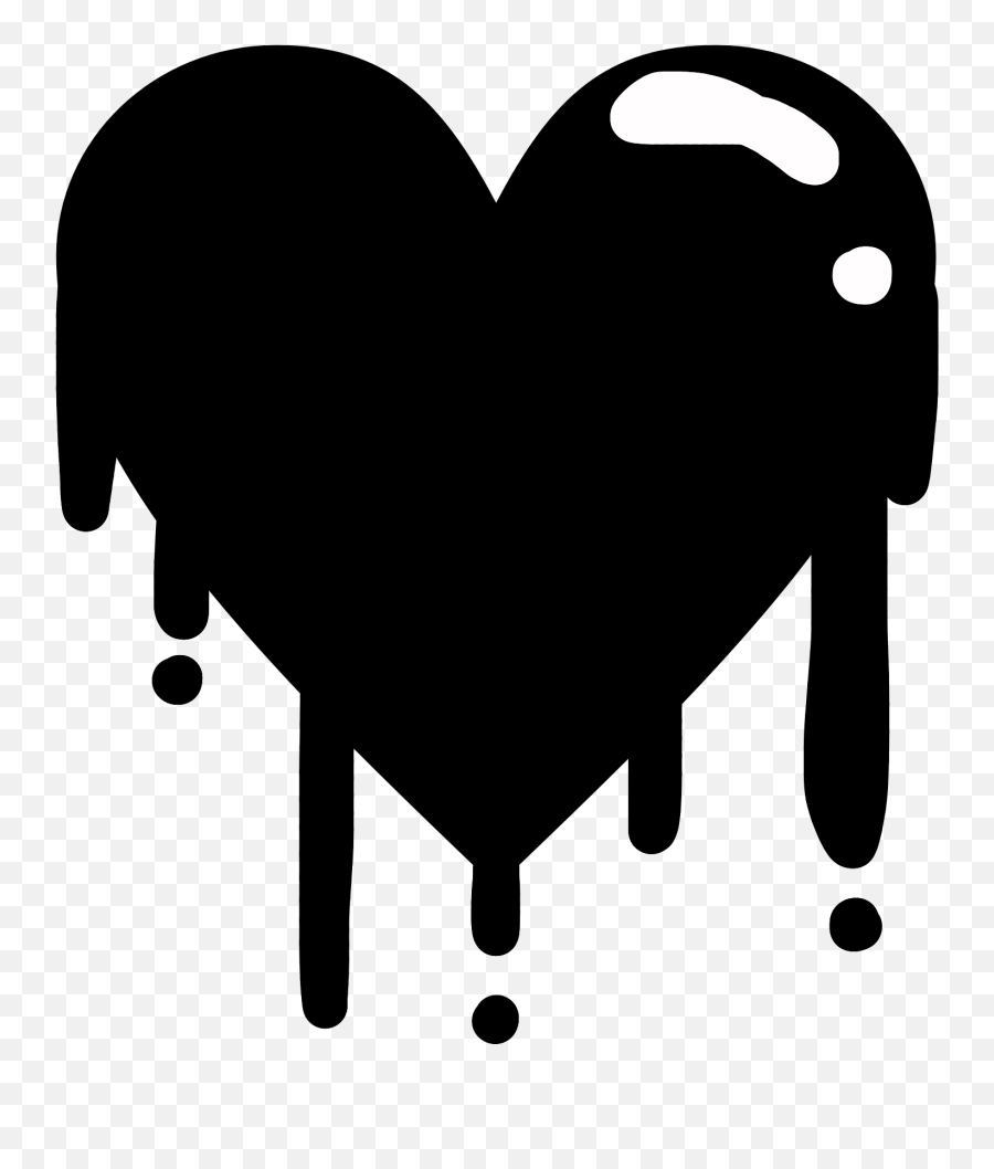 Heart Blackheart Drippingheart Sticker By Leafy - Language Emoji,Dripping Heart Emoji
