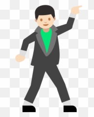 Emoji U1f57a 1f3fb - Transparent Dancing Cartoon Gif,Victory Emoji