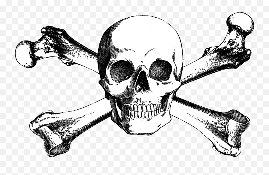 Bones Drawing Skull Crossbones Free - Skull And Crossbones Png Emoji,Emoticon Skull Crossbones