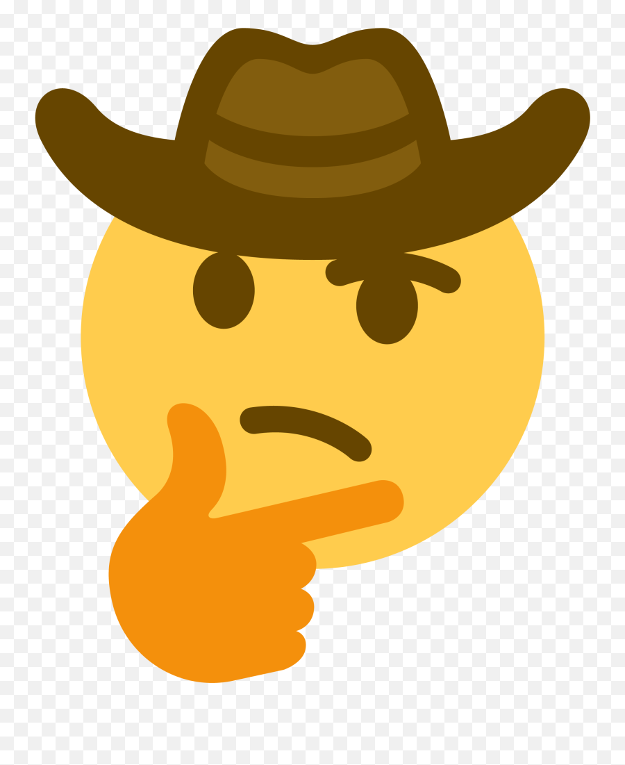 Cowboy Emojis - Thinking Emoji With Hat,Cowboy Emoji Discord