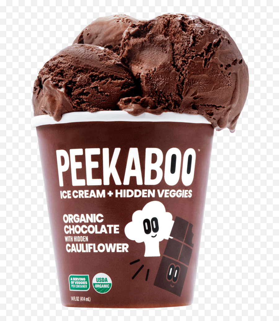 Peekaboo Ice Cream Organic Chocolate With Hidden Cauliflower 4 Pack - Peekaboo Ice Cream Chocolate Emoji,Ice Cream Emoji Changing Pillow
