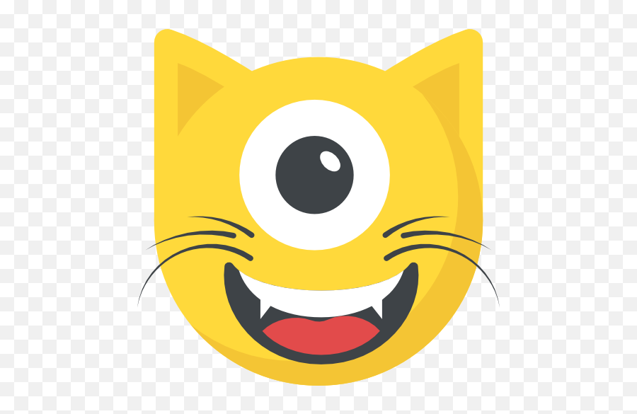 Cyclops - Free Smileys Icons Wide Grin Emoji,Yellow Cat Emoticon