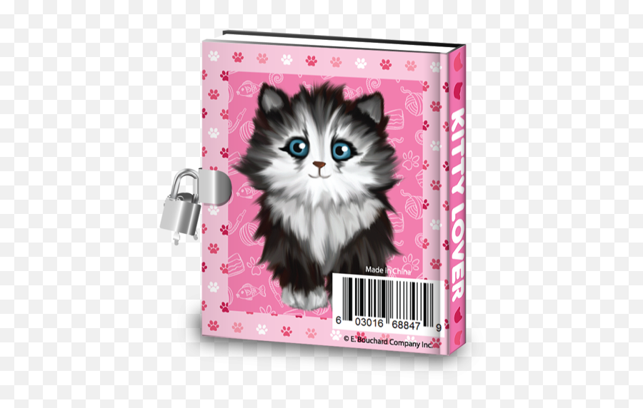 Gift Idea Kitty Cat Kids Diary With Lock - Girly Emoji,Emoji With Lock And Key