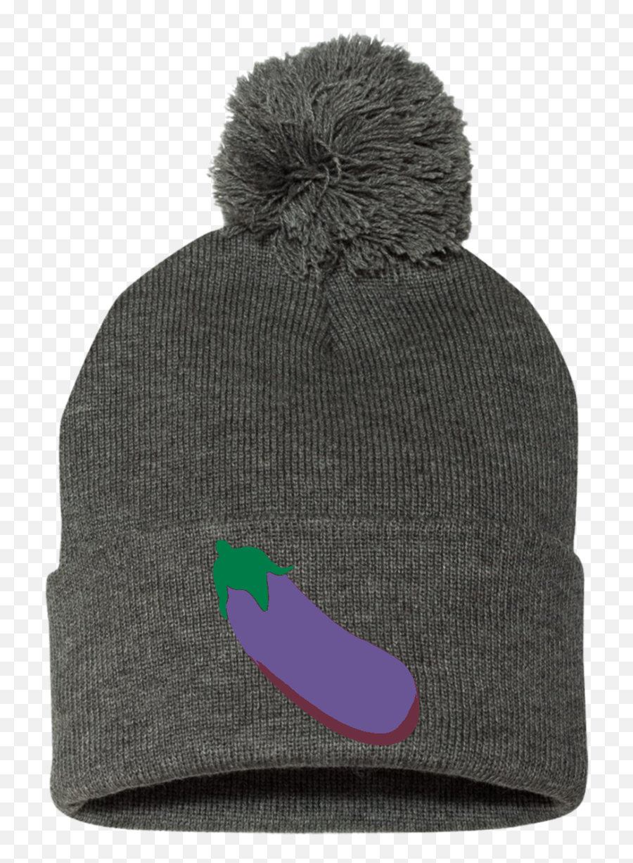 Eggplant Emoji Pom Pom Knit Cap Beanie Hats Knit Beanie - Knit Cap,Egg Plant Emoji