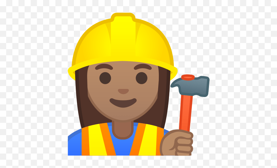 Woman Construction Worker Emoji - Cartoon Female Construction Worker,Construction Emoji