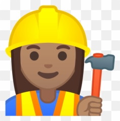 Woman Construction Worker Emoji - Cartoon Female Construction Worker,Construction Emoji