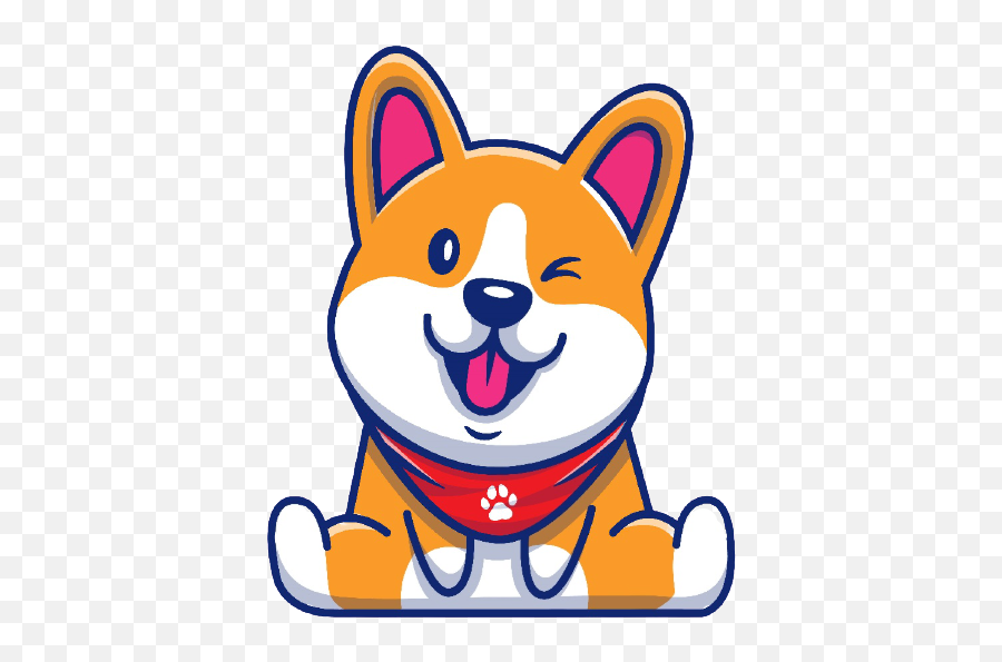 Lovelydogshop - Sit Corgi Cartoon Emoji,Rainbow Emoji Dogs