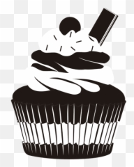 Twelve Cupcakes Birthday Cake Silhouette - Cupcakes Vector Silhouette Cupcake Vector Art Emoji,Emoji Number Cupcake