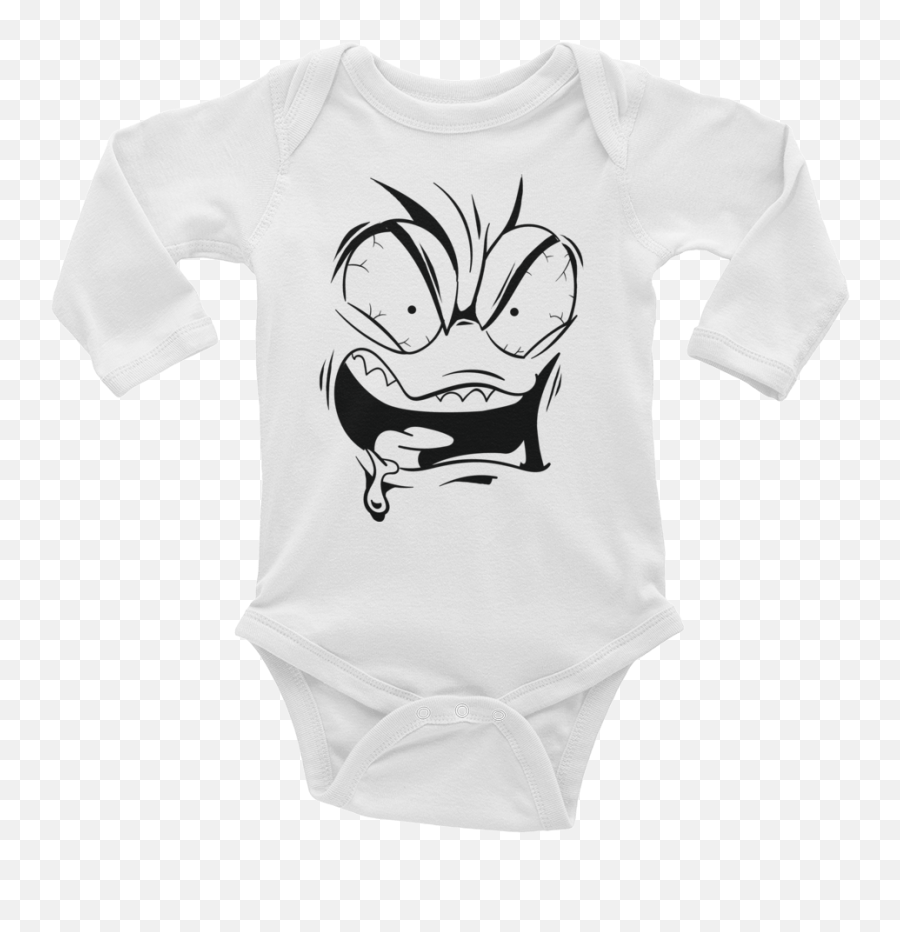 Angry Face Infant Long Sleeve Bodysuit U2013 Humorist Shop Emoji,Angry Emoticon T Shirt