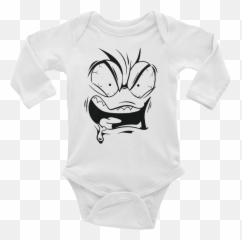Angry Face Infant Long Sleeve Bodysuit U2013 Humorist Shop Emoji,Angry Emoticon T Shirt